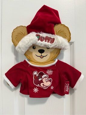 Disney Duffy Bear Red and White Holiday Outfit with Embroidered Mickey